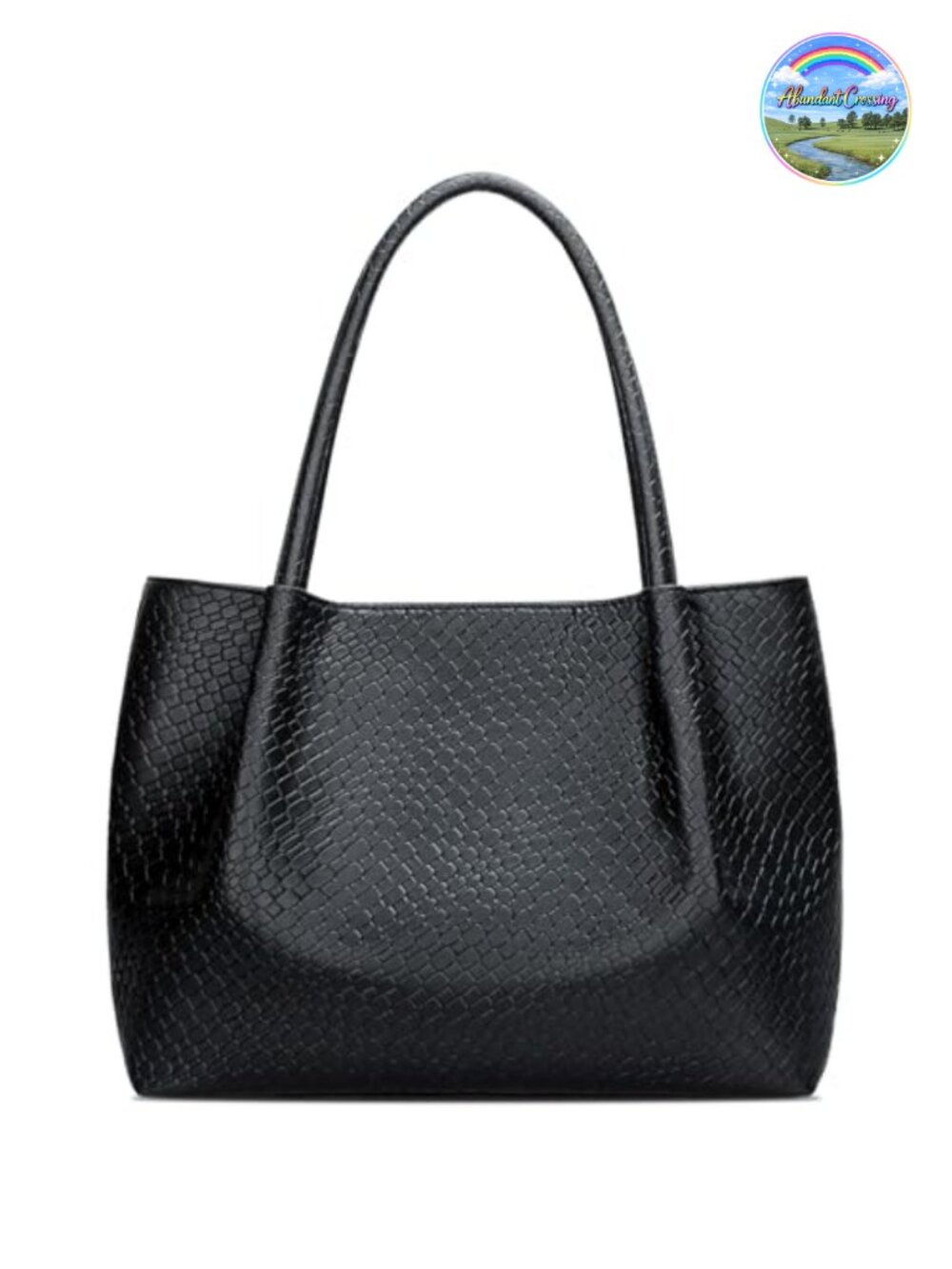 Vegan Leather Tote Bag Large Capacity Shoulder Purse Travel Work Bag